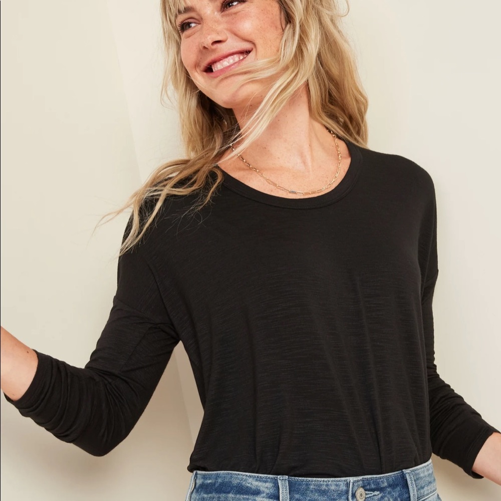 NWT - Loose Luxe Slub-Knit Tunic Tee for Women